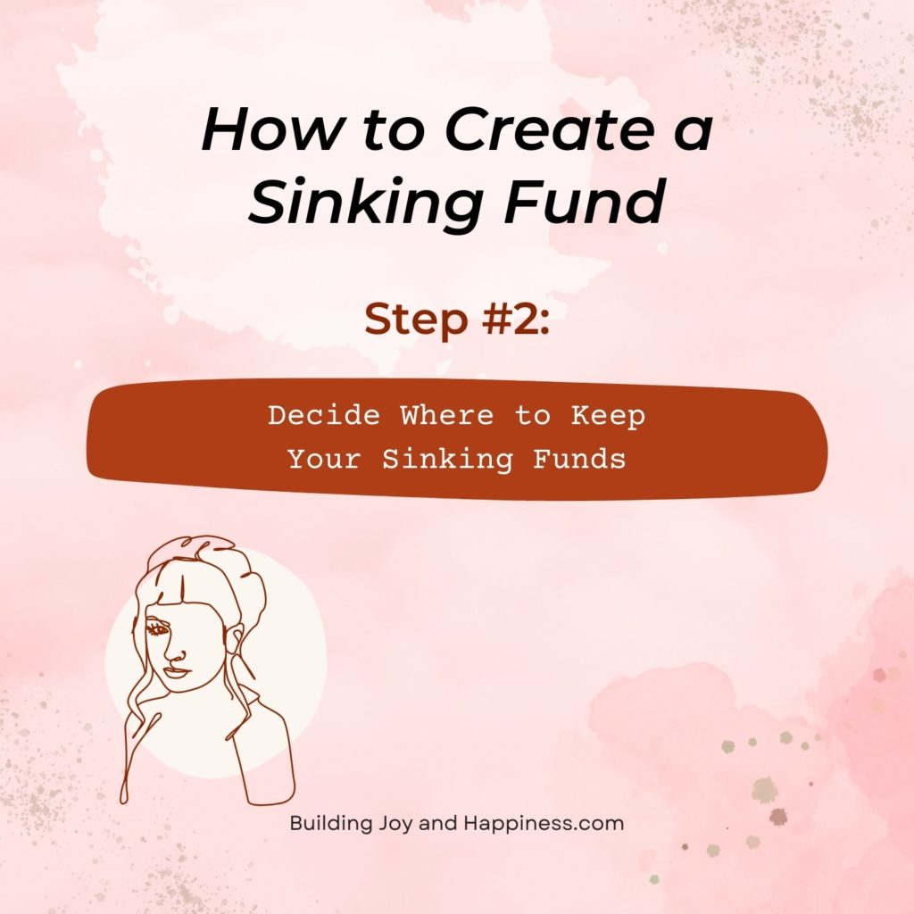 Step Two of How to Create a Sinking Fund