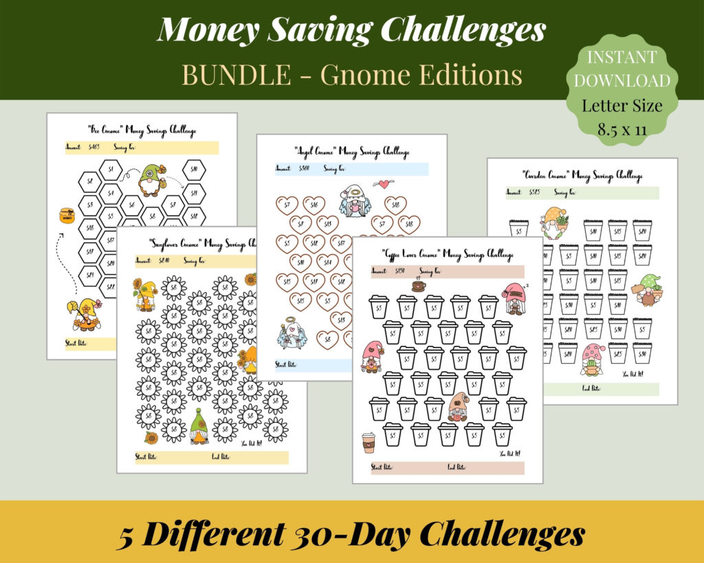 Need some visual motivation? Then check out my money saving challenge printables on Etsy!